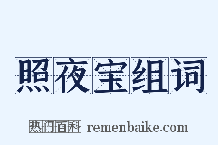 照夜宝组词是什么意思的图片